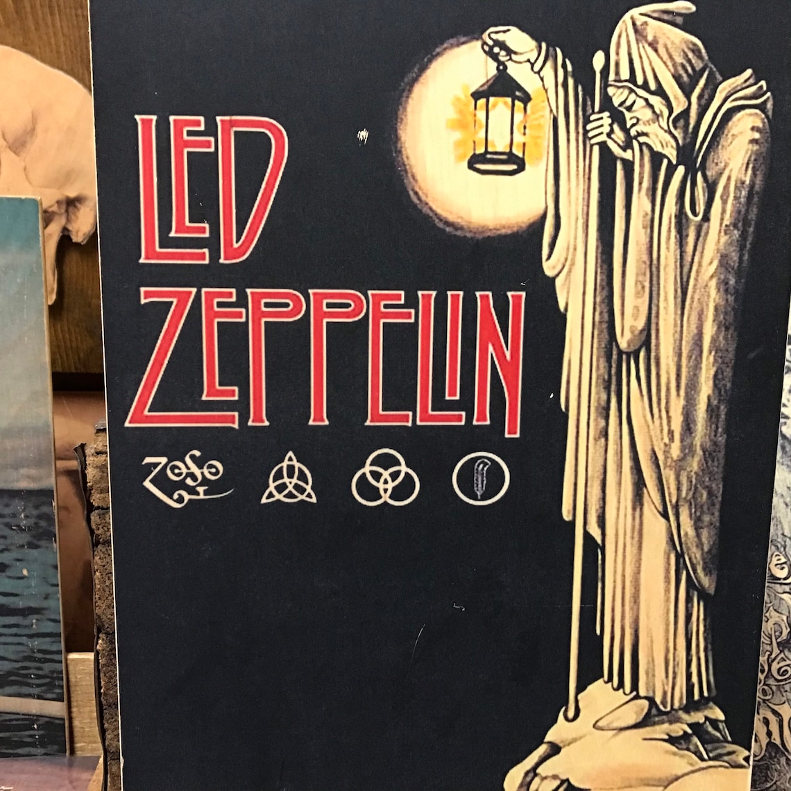 Led Zeppelin IV Inner Sleeve Handmade Wood Poster 10.25x16.25 Etsy