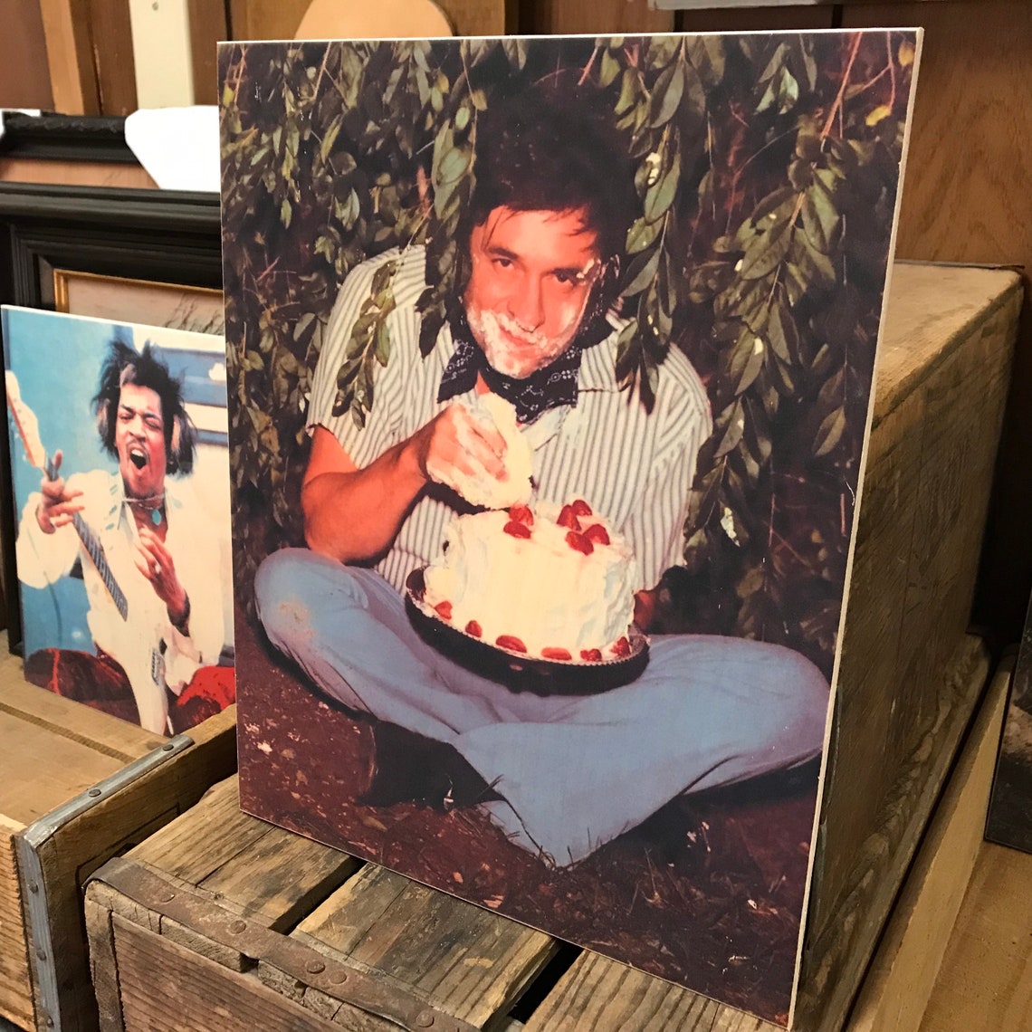 Johnny Cash Eating Cake High In The Bushes Handmade Wood Etsy
