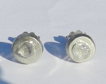 Orecchini con diamanti grezzi naturali non trattati da 1,62 carati in oro massiccio 18kt ~ Qualità gemma