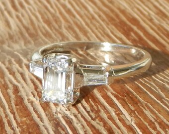 Anello di fidanzamento con diamante certificato GIA da 1,33 carati, platino 950 / D, VVS2