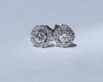 Orecchini con diamanti naturali non trattati da 0,56 carati, oro massiccio 14kt con chiusura a vite