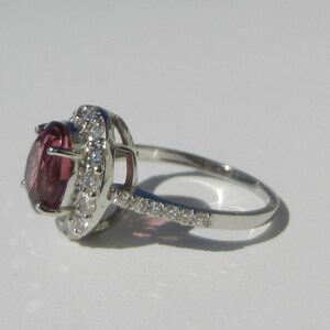 GIA Certified Natural Untreated 2.63 CT Pink Tourmaline & Diamond Ring 14KT Gold image 4