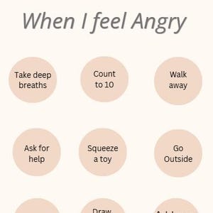 Kids Anger Management Chart: Calm Down Tool, Behavior Support (Digital Download)
