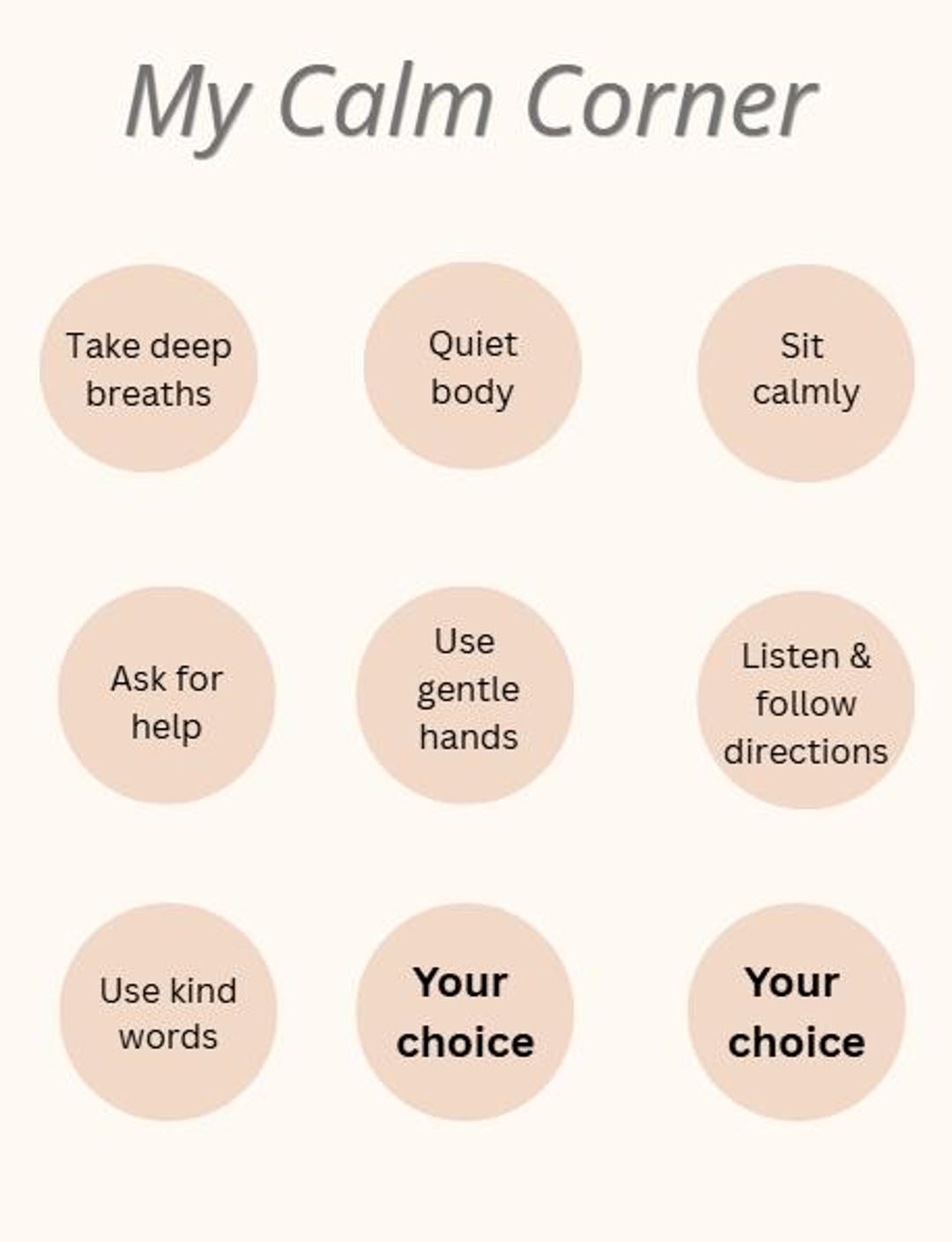 Calm Corner Rules Poster for Kids: Emotional Regulation Chart (digital ...