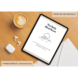 Daily Mind Reset Planner Bundle, Minimalist Productivity Organizer (Digital Download)