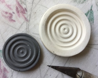 Bullseye Sprig Mold for Ceramic Decoration and Texture