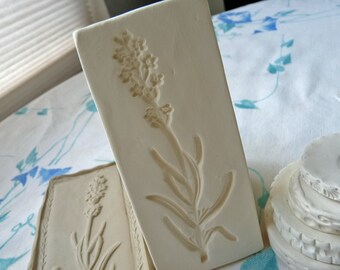 LAV Ceramic Push Mold - Lavender Flower Pottery Press Mold - Relief Mold - Sprig Mold for Ceramic Decoration and Texture