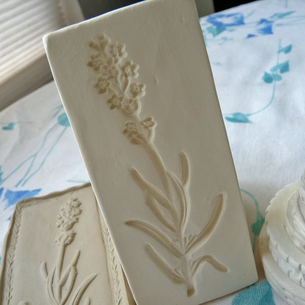 LAV Ceramic Push Mold - Lavender Flower Pottery Press Mold - Relief Mold - Sprig Mold for Ceramic Decoration and Texture