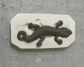 GL Gecko Large Clay Sprig Mold Pottery Press Mold Relief Mold or Sprig Mold Bisque Clay for Ceramic Decoration and Texture