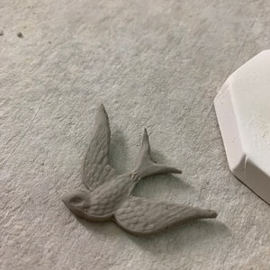 SS Clay Sprig Mold Small Swallowtail Bird Pottery Press Mold Relief Mold or Bisque Clay for Ceramic Decoration and Texture