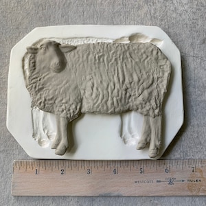 LA Lamb Sheep Bisque Sprig Mold for Pottery Decorating and Texture