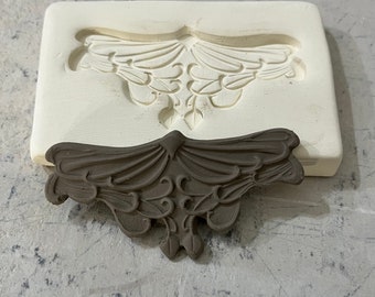 AD Art Deco Vines Clay Sprig Mold Pottery Press Mold Relief Mold or Sprig Mold Bisque Clay for Ceramic Decoration and Texture