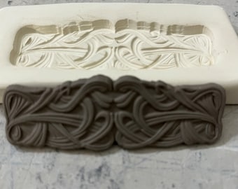 CB Celtic Bar Clay Sprig Mold Pottery Press Mold Relief Mold or Sprig Mold Bisque Clay for Ceramic Decoration and Texture