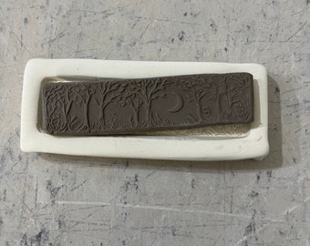 MFB Moon Forest Pottery Press Mold Relief or Sprig Mold Bisque Clay Stamp for Decoration and Texture