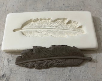 FE Feather Clay Sprig Mold Pottery Press Mold Relief Mold or Sprig Mold Bisque Clay for Ceramic Decoration and Texture