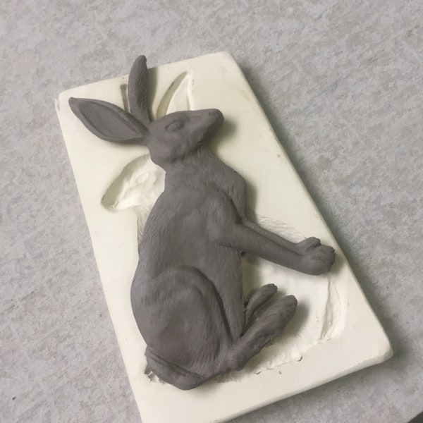 RL Large Rabbit Press Mold Relief Mold or Sprig Mold Bisque Clay Press Mold for Ceramic Decoration and Texture