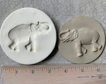 Clay Sprig Mold Elephant Pottery Press Mold Relief Mold or Sprig Mold Bisque Clay for Ceramic Decoration and Texture