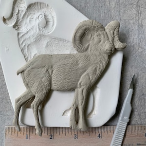 Ram Bisque Sprig Mold for Pottery Decorating and Texture