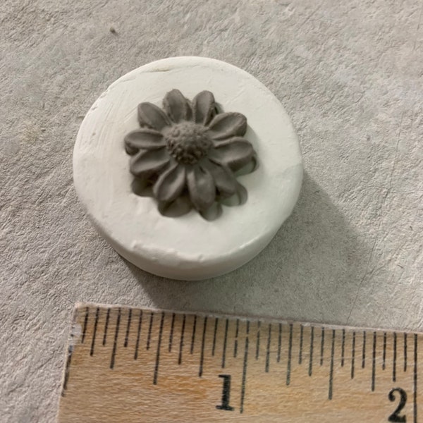 D Clay Flower Stamp Daisy Blossom Pottery Press Mold Relief or Sprig Mold Bisque Clay Floral Stamp for Decoration and Texture