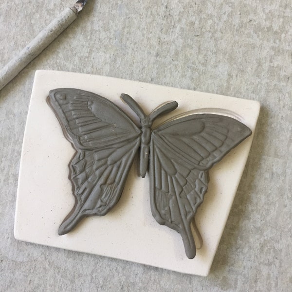 Clay Sprig Mold Butterfly Pottery Press Mold Relief Mold or Sprig Mold Bisque Clay for Ceramic Decoration and Texture