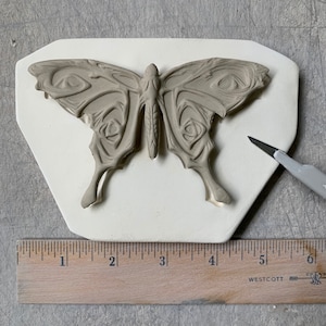 BM Butterfly Moth Bisque Sprig Mold for Pottery Decorating and Texture