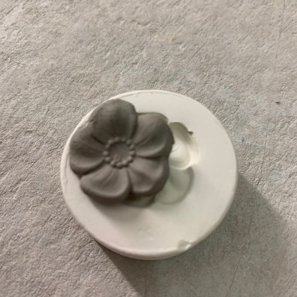 5 - Clay Flower Five Petal Blossom Pottery Press Mold Relief or Sprig Mold Bisque Clay Floral Stamp for Decoration and Texture