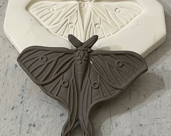 LM Large Luna Moth Butterfly Insect Pottery Press Mold Relief Mold or Sprig Mold Bisque Clay for Ceramic Decoration