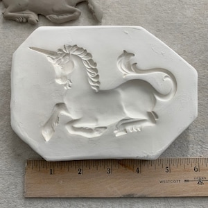 U Unicorn Bisque Sprig Mold for Pottery Decorating and Texture