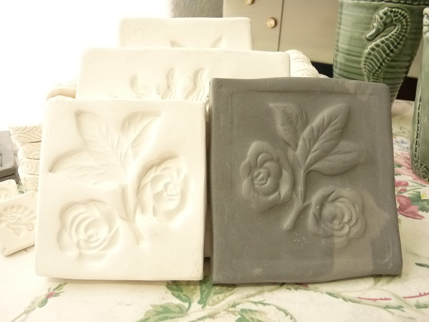 Clay Stamp Rose Flower Press Mold Relief Mold or Sprig Mold Etsy