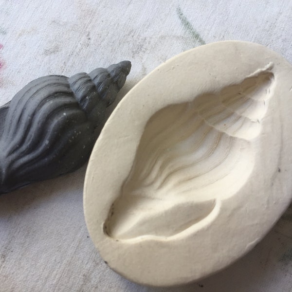 S Clay Seashell Stamp Pottery Press Mold Relief or Sprig Mold Bisque Clay Sea Shell Stamp for Decoration and Texture