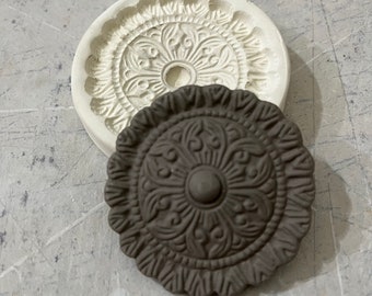 MAN Mandala Bisque Sprig Mold for Pottery Decorating and Texture