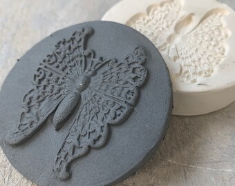 Filigree Butterfly Bisque Sprig Mold for Pottery Decorating and Texture Medium Size