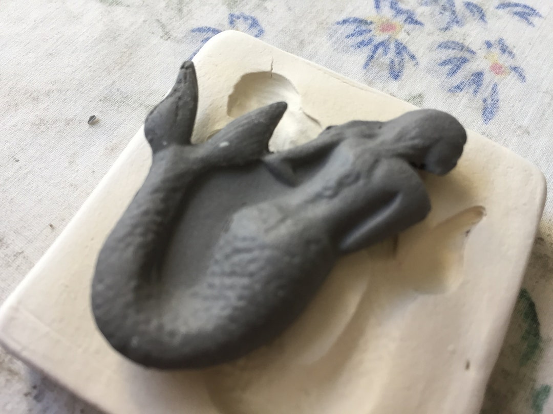 MMM Mermaid Pottery Press Mold Relief Mold or Sprig Mold Bisque Clay ...