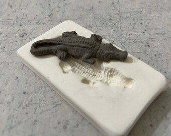 ALS Clay Alligator  Pottery Press Mold Relief Mold or Sprig Mold Bisque Clay Stamp for Ceramic Decoration and Texture