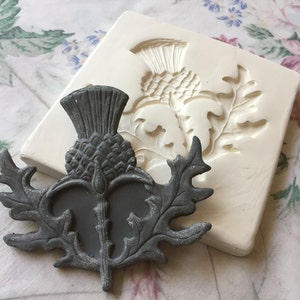 TL Clay Sprig Thistle Leaf Blossom Pottery Press Mold Relief Mold or Sprig Mold Bisque Clay Herb Sprig for Ceramic Decoration and Texture