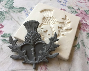 TL Clay Sprig Thistle Leaf Blossom Pottery Press Mold Relief Mold or Sprig Mold Bisque Clay Herb Sprig for Ceramic Decoration and Texture