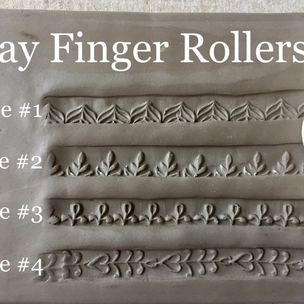 Clay Stamp - Finger Roller - Finger Roller - Border Design Bisque Pottery Tool for Ceramic Decoration and Texture