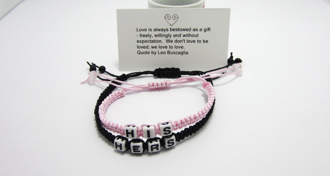 His and Her Bracelets Boyfriend/girlfriend Jewelry - Etsy