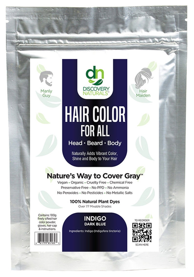 Henna King Indigo Dark Blue 100% Natural & Chemical Free Hair Coloring image 1