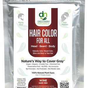 Henna Maiden Wine Dark Red 100% Natural & Chemical Free Hair Coloring