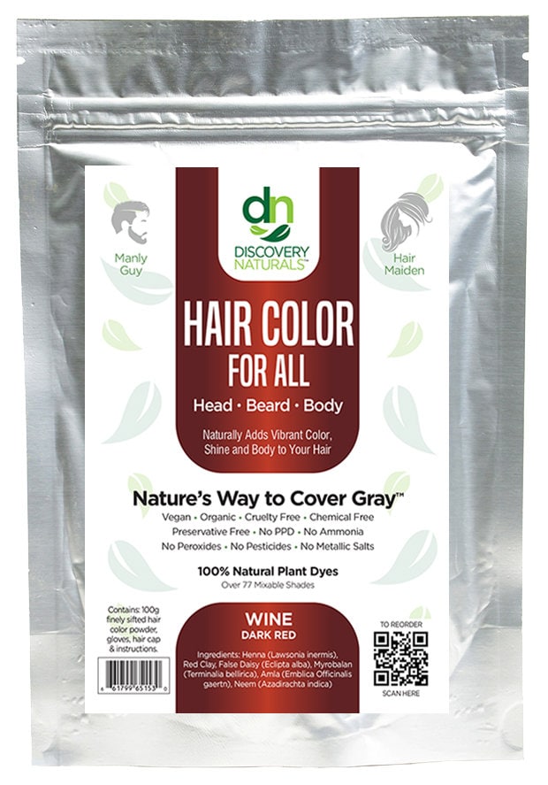 Henna Maiden Wine Dark Red 100% Natural & Chemical Free Hair Coloring