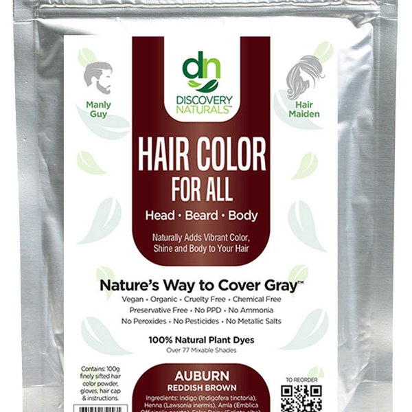 Henna Maiden Auburn Reddish Brown 100% Natural & Chemical Free Hair Coloring