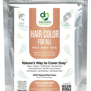 Henna Maiden Strawberry Reddish Blonde 100% Natural & Chemical Free Hair Coloring
