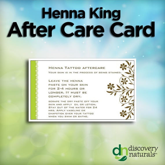 50-pack Henna Tattoo Aftercare Cards | Etsy