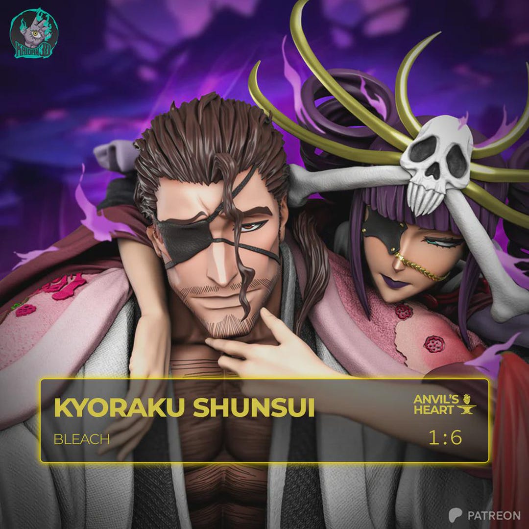 kyoraku-shunsui-bleach-handcrafted-figure-etsy