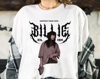 Sweat-shirt et sweat à capuche BilIie EiIish Tee vintage unisexe, chemise Billie Eilish Happier Than Ever Tour 2023, fans de chemise de concert BilIie EiIish