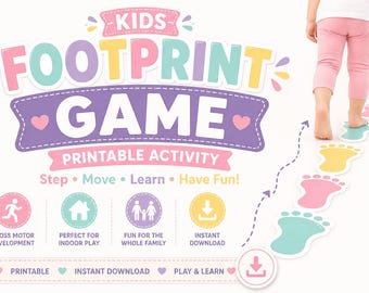 Footprint Floor Game Printable | Toddler Movement Activity | Montessori Gross Motor Game | Preschool Indoor Game | Kids Coordination Path