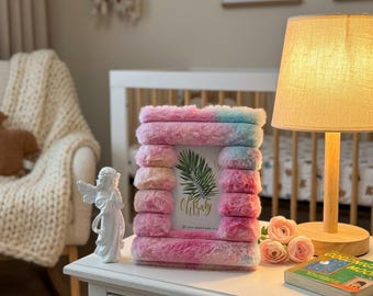 Marco de fotos acolchado de colores pastel, marco de fotos de felpa estampado, decoración para la habitación del bebé y regalo para baby shower.