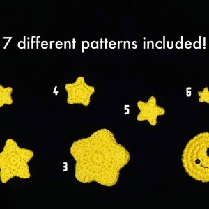 Crocheted Stars and Moon PDF and Video Crochet Pattern Tutorial Bundle Beginner Friendly Amigurumi Crocheting image 2