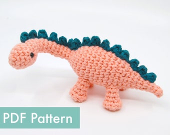 Crocheted Brontosaurus Dinosaur Amigurumi PDF Pattern